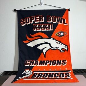 RARE VintageSuperbowl Champions 1998 Denver Broncos Huge Banner Y2K Ex Condition